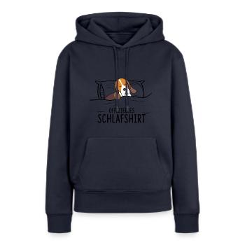 Offizielles SchlafBeagle Hund - Frauen Premium Bio Hoodie - Navy - Vorne - Julia (174cm)