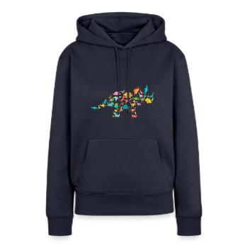 Triceratops Dinosaurier - Frauen Premium Bio Hoodie - Navy - Vorne - Julia (174cm)