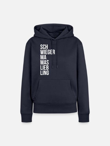 SCHWIEGER MAMAS LIEBLING - Schwiegermutter WEISS - Frauen Premium Bio Hoodie - Navy