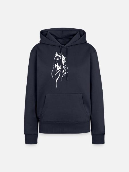 Pferd - Frauen Premium Bio Hoodie - Navy