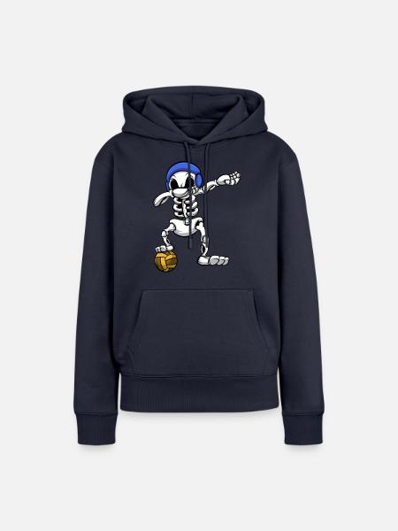 Wasserball-Teamplayer Dabbing Skeleton Wassersport - Frauen Premium Bio Hoodie - Navy