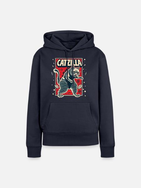 Catzilla - Frauen Premium Bio Hoodie - Navy