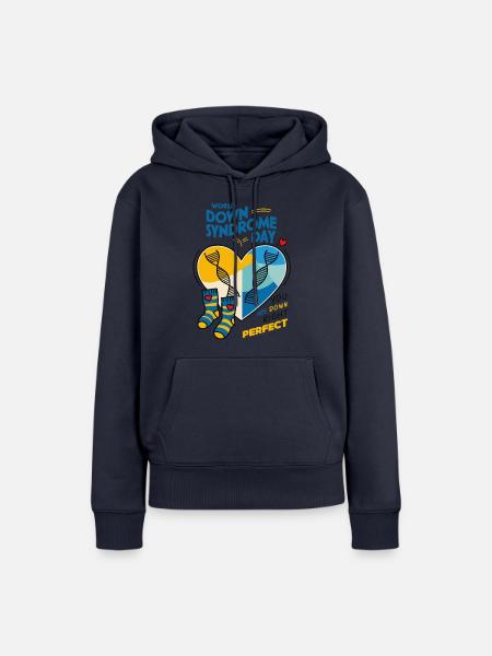 Welt-Down-Syndrom-Tag - Bewusstsein - Frauen Premium Bio Hoodie - Navy