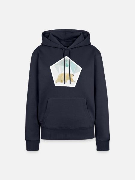 Polarbear-Polygon - Frauen Premium Bio Hoodie - Navy