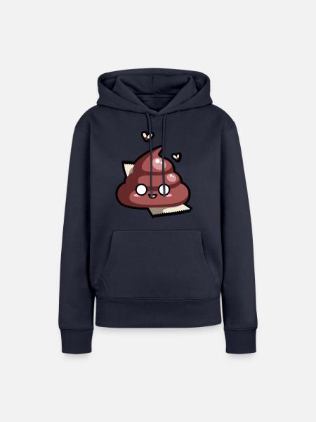 Kawaii Poop Fella hell - Frauen Premium Bio Hoodie - Navy