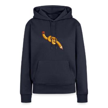 Bleistift - Frauen Premium Bio Hoodie - Navy - Vorne - Julia (174cm)