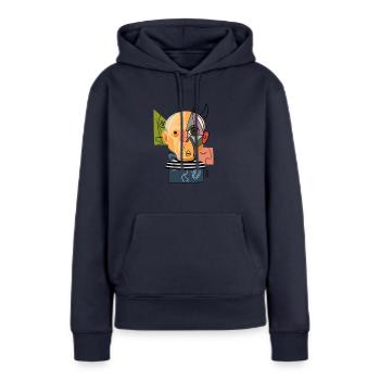 Pablo - Frauen Premium Bio Hoodie - Navy - Vorne - Julia (174cm)
