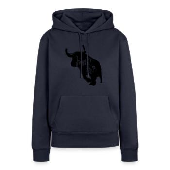 Graphique haussier - Bourse Marché de la bourse - Sweat à capuche Premium bio Femme - bleu marine - Devant - Julia (174cm)