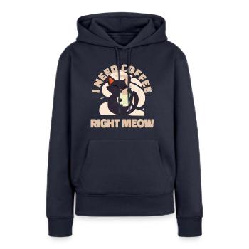 Coffee Cats Cozy Vibes – Cat Home Kaffee Hygge - Frauen Premium Bio Hoodie - Navy - Vorne - Julia (174cm)