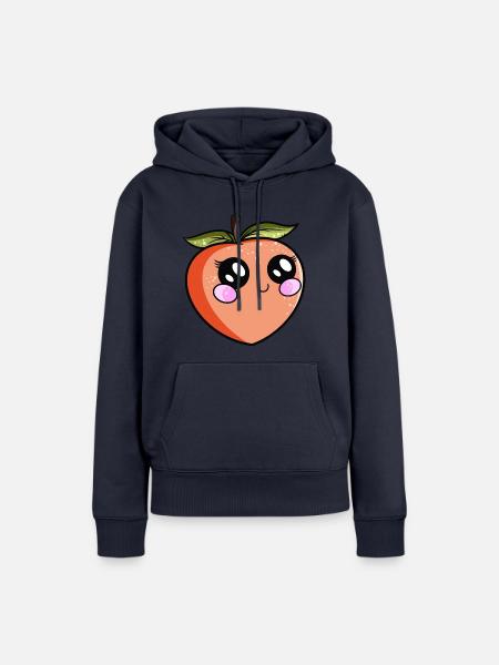 Kawaii Pfirsich - Frauen Premium Bio Hoodie - Navy