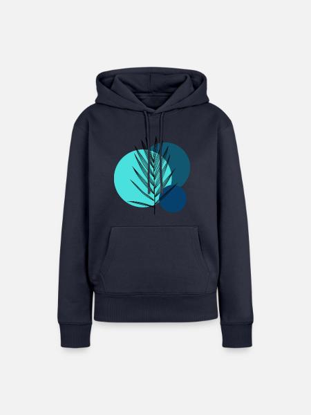 Bubble Leaf - Frauen Premium Bio Hoodie - Navy