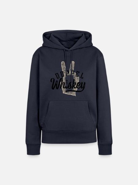 Doppel Whiskey - Frauen Premium Bio Hoodie - Navy