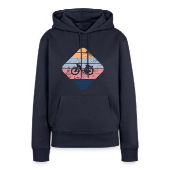 Moped - Frauen Premium Bio Hoodie - Navy - Vorne - Julia (174cm)