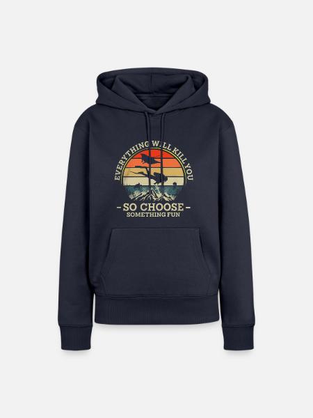 23F 0319 bk - Frauen Premium Bio Hoodie - Navy