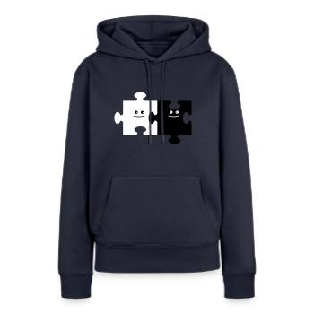 Puzzle Pair - Women’s Premium Organic Hoodie - navy - Front - Julia (174cm)