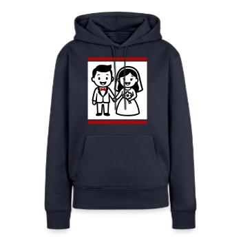 Ehepaar Hochzeit - Frauen Premium Bio Hoodie - Navy - Vorne - Julia (174cm)