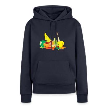 Ermordetes Obst - Frauen Premium Bio Hoodie - Navy - Vorne - Julia (174cm)