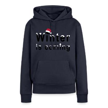 Witzige Sprüche - Frauen Premium Bio Hoodie - Navy - Vorne - Julia (174cm)
