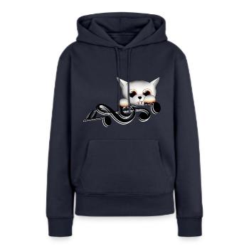Clef Vampire - Sweat à capuche Premium bio Femme - bleu marine - Devant - Julia (174cm)