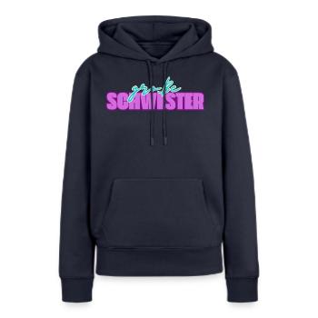 Grosse Schwester - Frauen Premium Bio Hoodie - Navy - Vorne - Julia (174cm)