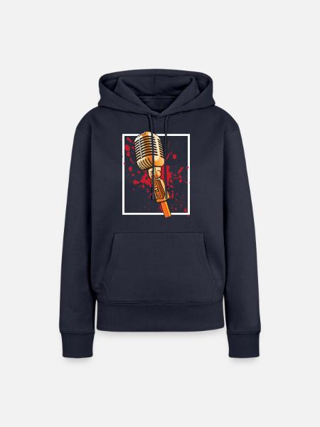 Bloddy Microphone - Frauen Premium Bio Hoodie - Navy