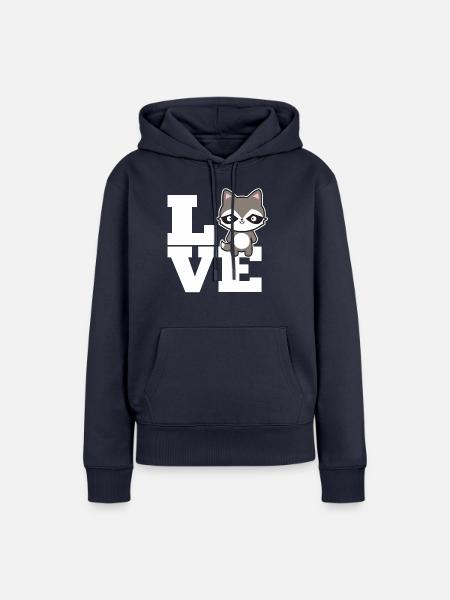 Waschbär - Frauen Premium Bio Hoodie - Navy