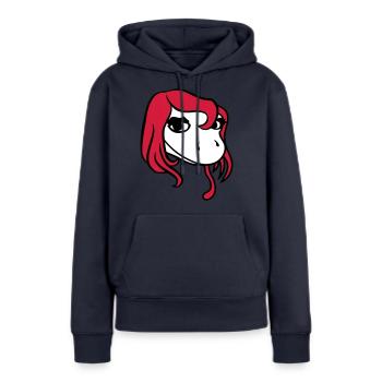 kopf gesicht weiblich frau huebsch girl maedchen s - Frauen Premium Bio Hoodie - Navy - Vorne - Julia (174cm)