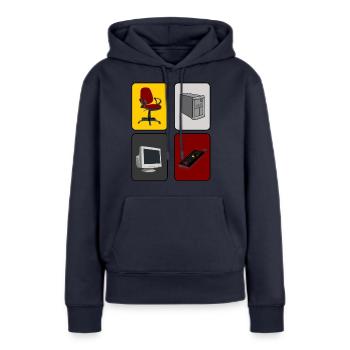 Les joueurs PC - Sweat à capuche Premium bio Femme - bleu marine - Devant - Julia (174cm)