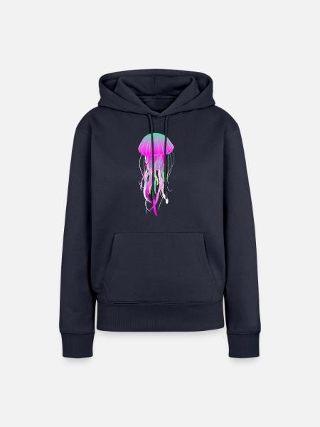 Qualle Quallen Geschenk - Frauen Premium Bio Hoodie - Navy