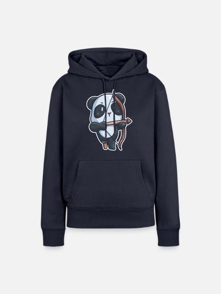 Panda Bogenschießen Behinderung Prothese Geschenk - Frauen Premium Bio Hoodie - Navy