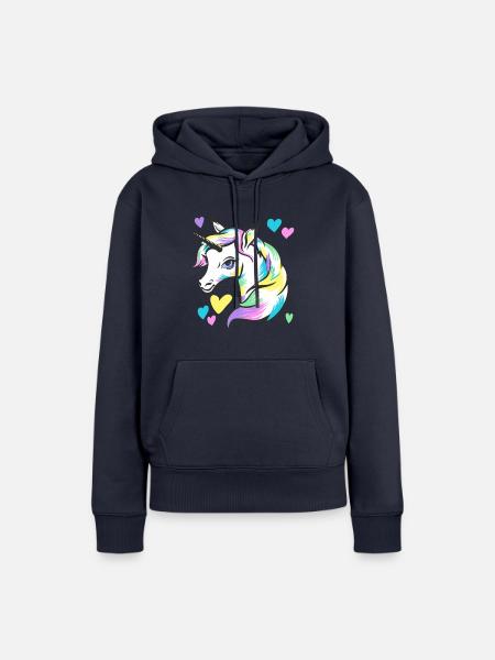 Marshmallow Einhorn - Frauen Premium Bio Hoodie - Navy
