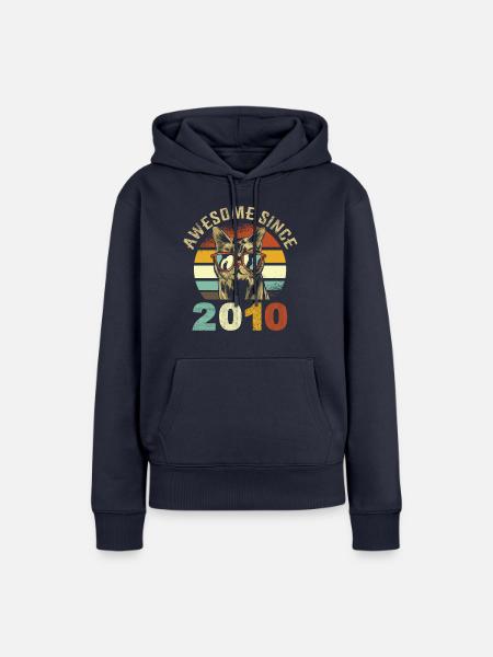 Awesome Since 2010 - Frauen Premium Bio Hoodie - Navy
