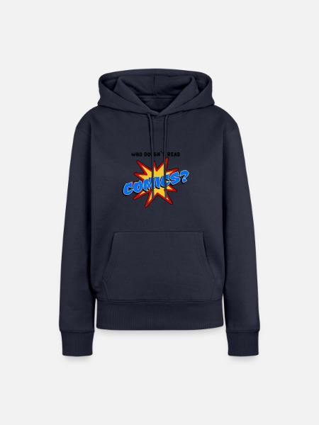 Who doesn´t read comic - Frauen Premium Bio Hoodie - Navy