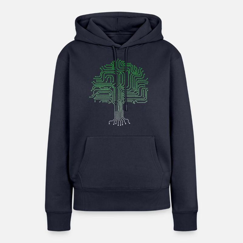 Binary tree computer nerd geek computer scientist - Women’s Premium Organic Hoodie - navy
