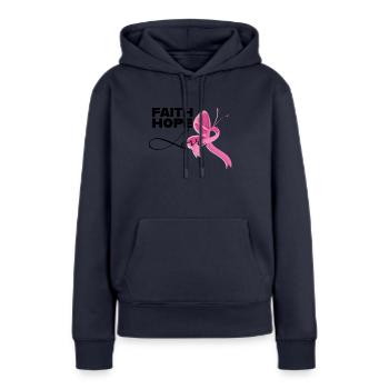 Faith hope love Brustkrebs Frauen Schleife - Frauen Premium Bio Hoodie - Navy - Vorne - Julia (174cm)