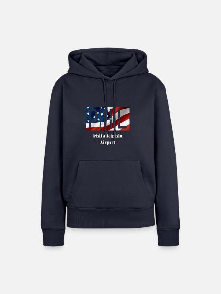 Flughafen Philadelphia - Frauen Premium Bio Hoodie - Navy