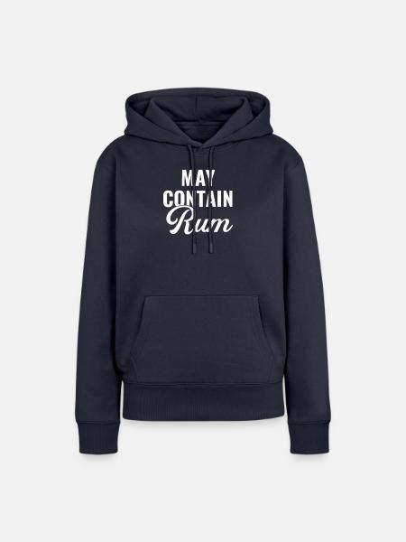 May contain rum, rum - Frauen Premium Bio Hoodie - Navy