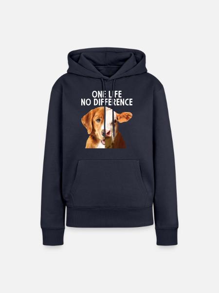 Vegan - One life no difference - Frauen Premium Bio Hoodie - Navy