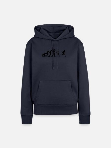 Läufer Evolution Joggen - Frauen Premium Bio Hoodie - Navy