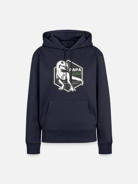 Papa saurus - Frauen Premium Bio Hoodie - Navy