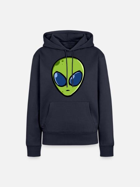 Alien / Alienkopf - Frauen Premium Bio Hoodie - Navy