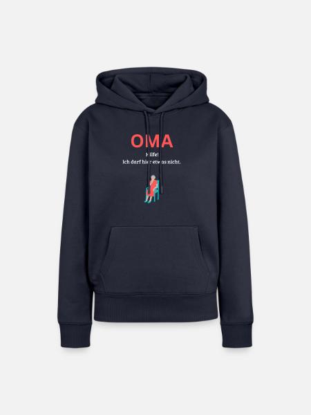 Oma hilfe - Frauen Premium Bio Hoodie - Navy