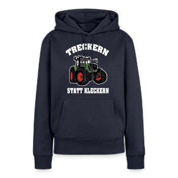 Traktor - Schlepper - Landwirt - Bauer - Frauen Premium Bio Hoodie - Navy - Vorne - Julia (174cm)