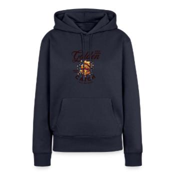 Golden Catch - Frauen Premium Bio Hoodie - Navy - Vorne - Julia (174cm)