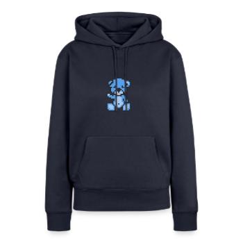 Pixel Bär Blauer Himmel - Frauen Premium Bio Hoodie - Navy - Vorne - Julia (174cm)