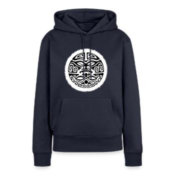 Maori-Symbol - Frauen Premium Bio Hoodie - Navy - Vorne - Julia (174cm)