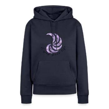 Enjoy your life - Sweat à capuche Premium bio Femme - bleu marine - Devant - Julia (174cm)