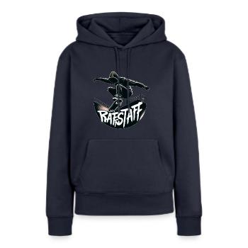 Jumping Skater Halfpipe Skateboard - raffstaff ® - Women’s Premium Organic Hoodie - navy - Front - Julia (174cm)
