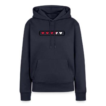retrogaming - Sweat à capuche Premium bio Femme - bleu marine - Devant - Julia (174cm)