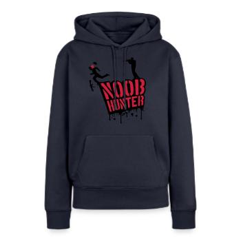 Tireur noob sang Hunter gouttes graffiti - Sweat à capuche Premium bio Femme - bleu marine - Devant - Julia (174cm)